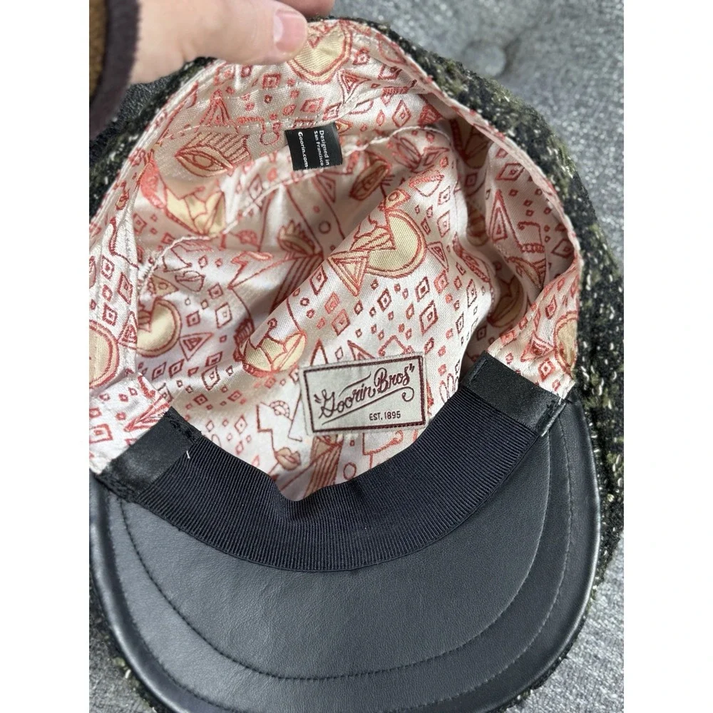 Goorin‎ Bros Woolrich Flat Cap Hat S/M Green Tweed Wool Blend Newsboy Beret USA
